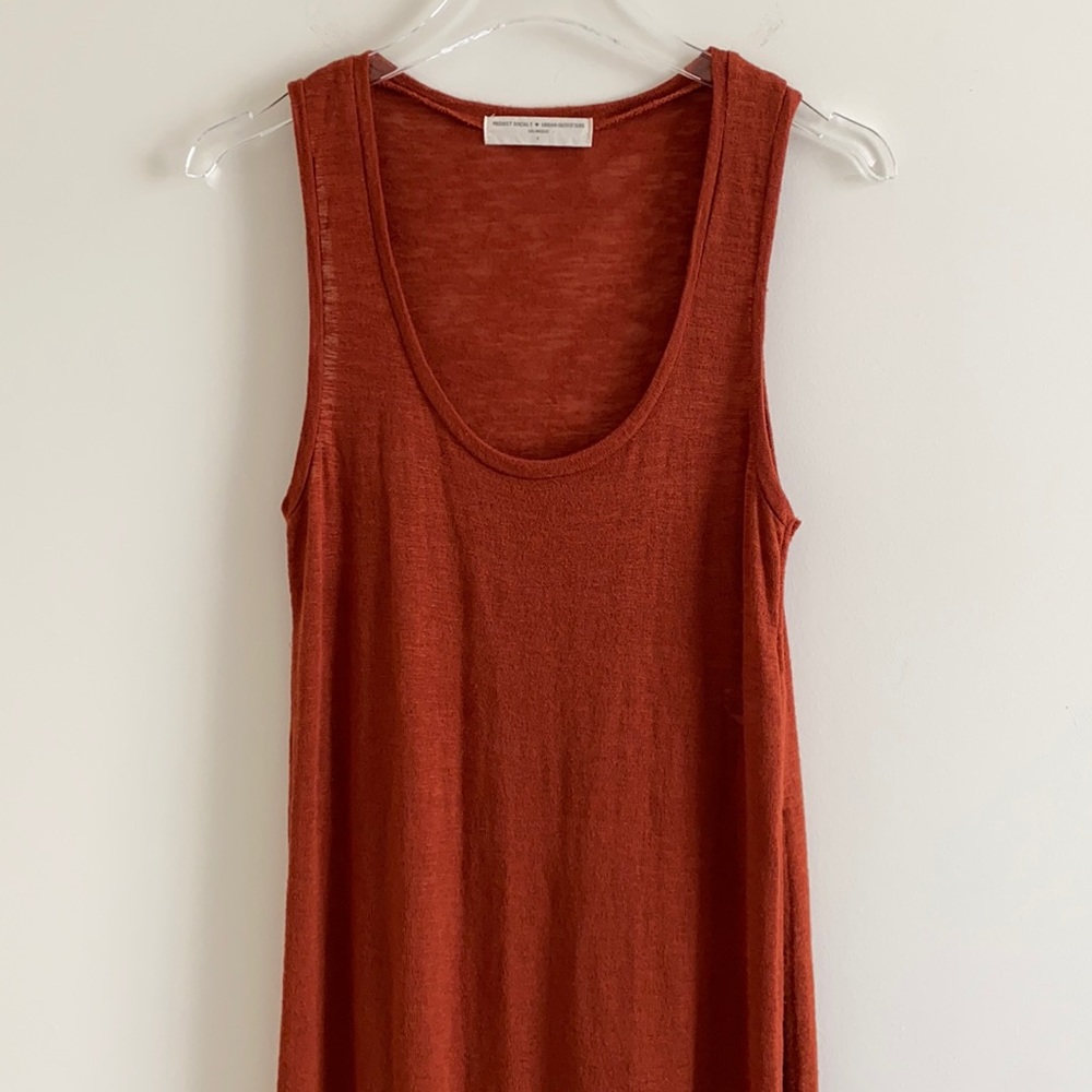 Project Social T Rust Orange Sleeveless Tunic Tank